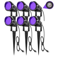 Zuckeo Halloween Outdoor Black Light Led Blacklight Spotlight 15W Dusk To Dawn Spot Lights Landscape Lighting With Us Plug For