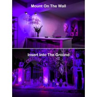 Zuckeo Halloween Outdoor Black Light Led Blacklight Spotlight 15W Dusk To Dawn Spot Lights Landscape Lighting With Us Plug For