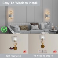 Camuucci Battery Operated Wall Sconce Rechargeable Battery Powered 12000Mah Wall Light Indoor Not Hardwired Remote Control Dimma