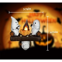 Fehood Ghost Campfire Flickering Night Light Ghosts Campfire Flicker Flame Halloween Nightlight 3D Led Small Electric Faux Cam