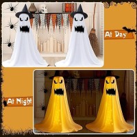 Aoligrace 2 Packs Halloween Decorations Outdoor Indoor Spooky Ghost Halloween Decor With String Lightswitch Hat Holiday Party