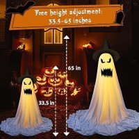 Aoligrace 2 Packs Halloween Decorations Outdoor Indoor Spooky Ghost Halloween Decor With String Lightswitch Hat Holiday Party