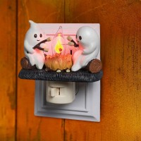 Ghosts Campfire Nightlight Halloween Night Light Ghost Campfire Flickering Nightlight Halloween Decor 3D Led Small Electric Fa