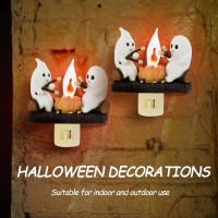 Ghosts Campfire Nightlight Halloween Night Light Ghost Campfire Flickering Nightlight Halloween Decor 3D Led Small Electric Fa