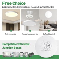 20 Inch Large Led Flush Mount Ceiling Light 40W 4350Lm 3000K4000K6000K Cct Selectable White Round Flat Panel Light Low Profi