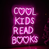 Cool Kids Read Books Neon Sign Dimmable Usb Powered Cool Kids Neon Light For Wall Decor Pink Led Read Books Light Up Sign For Cl