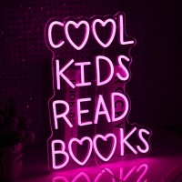 Cool Kids Read Books Neon Sign Dimmable Usb Powered Cool Kids Neon Light For Wall Decor Pink Led Read Books Light Up Sign For Cl