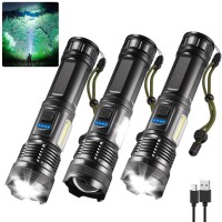 Ikeeruic 7Mode Flashlights High Lumens Rechargeable 3Pack Tactical Flashlight High Powered 950000Lm Led Flashlight Rechargeabl