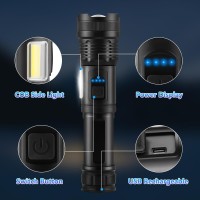 Ikeeruic 7Mode Flashlights High Lumens Rechargeable 3Pack Tactical Flashlight High Powered 950000Lm Led Flashlight Rechargeabl