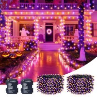 Brightown Halloween Lights Outdoor Battery Operated 2 Pack Total 33Ft 100 Led Battery Fairy Lights With Timer 8 Modes Waterpro