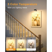 Willed Picture Lights For Wall Rechargeable Wireless Battery Operated Art Lighting For Paintings Puck Lights With Remote Picture