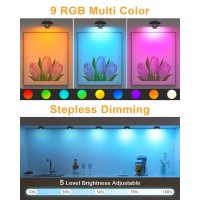 Willed Rgb Lights Poster Lights Battery Operated Rechargeable Picture Lights Puck Lights With Remote 9 Rgb Colors Dimmabletimer