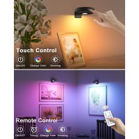 Willed Rgb Lights Poster Lights Battery Operated Rechargeable Picture Lights Puck Lights With Remote 9 Rgb Colors Dimmabletimer