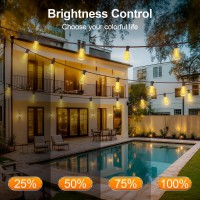 Outdoor String Led Patio Lights 100Ft 30M Outside Waterproof Light With Remote Dimmable St38 Shatterproof Bulb Connectable Han