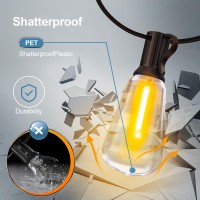 Outdoor String Led Patio Lights 100Ft 30M Outside Waterproof Light With Remote Dimmable St38 Shatterproof Bulb Connectable Han