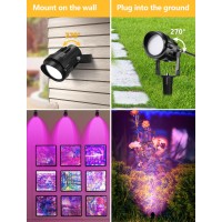 Halloween Spotlight Outdoor Black Light Spotlight 12W Purple Spot Lights Waterproof Landscape Light Plug In Black Lights For Gl