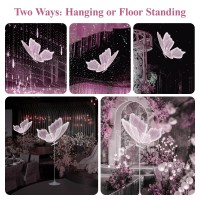 Wedding Butterfly Led Floor Lamp Hanging Butterfly White Color Ceiling Light Romantic Wedding Decoration Lights Fixture Adj