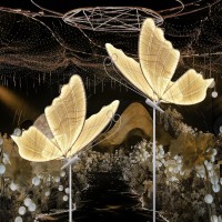 Wedding Butterfly Led Floor Lamp Hanging Butterfly White Color Ceiling Light Romantic Wedding Decoration Lights Fixture Adj