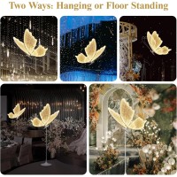 Wedding Butterfly Led Floor Lamp Hanging Butterfly White Color Ceiling Light Romantic Wedding Decoration Lights Fixture Adj