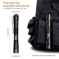 Acebeam Tac 2Aa Edc Tactical Dual Modes Flashlight Rechargeable 1600 High Lumens Flashlight Dual Switch Pocket Led Flashlight