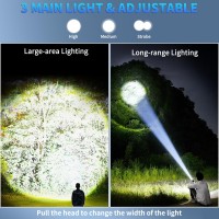 Befamali Rechargeable Led Flashlights High Lumens 900 000 Lumens Super Bright Flashlight With 7 Modes Waterproof Handheld Po