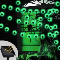 Ybb Solar Eyeball String Lights 213Ft Waterproof Halloween Lights With 30 Led Scary Green Eyeballs 8 Modes For Halloween Party