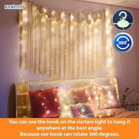 Hxweiye 300Led Orange Fairy Curtain Lights With Remote 8 Modes Timer For Bedroom 98X98Ft Usb Plug In Christmas Fairy String H