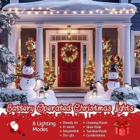 Brightown Christmas String Lights Battery Operated 4 Pack Total 66 Ft 200 Led Battery Powered Fairy Lights With Timer 8 Mode W