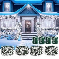 Brightown Christmas String Lights Battery Operated 4 Pack Total 66Ft 200 Led Battery Fairy Lights With Timer 8 Modes Waterproof