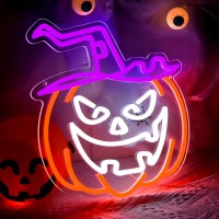 Halloween Pumpkin Neon Sign For Wall Decor Thanksgiving Led Pumpkin Sign Pumpkin Lights Halloween Decor For Kitchen Bar Bedroom