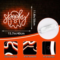 Halloween Ghost Neon Sign For Wall Decor Orange Ghost Neon Sign Halloween Lights Ghost Lights Halloween Decor For Kitchen Bar Be