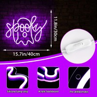 Halloween Ghost Neon Sign For Wall Decor Purple Ghost Neon Sign Halloween Lights Ghost Lights Halloween Decor For Kitchen Bar Be