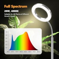 Vsoke Plant Grow Light Grow Lights For Indoor Plants Full Spectrum 20W Led Floor Plant Growing Lamp With Height Adjustable Sta