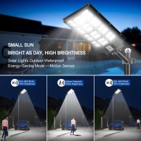 Joyeye Solar Street Light 5000W Solar Street Light Outdoor 400000 Lumens Solar Parking Lot Lights 6500K Solar Lights Outdoor