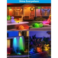 Halloween Spotlight Outdoor 12W Rgbw Led Color Changing Landscape Lights With Remote Control 120V Waterproof Plug In Spot Lights