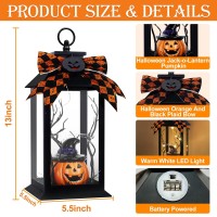 Lightup Hanging Halloween Jack O Lanterns With 3D Pumpkin And Orange Black Plaid Bow Outdoor Decorations Pumpkin Lantern Li