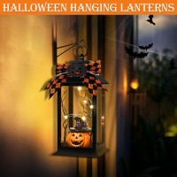 Lightup Hanging Halloween Jack O Lanterns With 3D Pumpkin And Orange Black Plaid Bow Outdoor Decorations Pumpkin Lantern Li