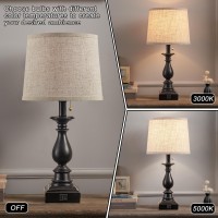 Huitico 215 Small Farmhouse Table Lamps For Living Room End Tables Bedroom Nightstand Lamps Set Of 2 With Usb A C Charging