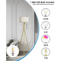 Lightdot Tripod Floor Lamp Modern Floor Lamp For Living Room Standing Lamp With Linen Shade E26 Bulb Included 66 Tall Floo