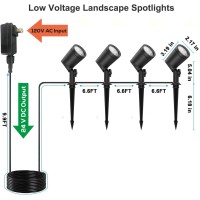 Zyan 4 Pack Landscape Spotlights With Power Supply 6W 600 Lumen Per Light 2700K Ip65 Waterproof