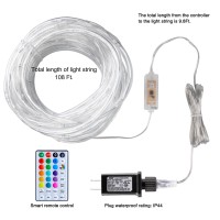 Minetom Rope Lights Color Changing 16 Colors 108 Ft 330 Led String Lights With Remote Timertwinkle Rope Lights For Outsidewat