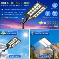 Cedio Solar Street Lights Outdoor 4000W Solar Parking Lot Lights Commercial Led Solar Street Light Waterproof Ip66 Dusk To Daw