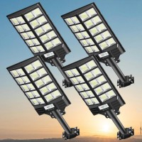 Joyeye Solar Street Light 4000W Solar Street Light Outdoor 300000 Lumens Solar Parking Lot Lights 6500K Solar Lights Outdoor