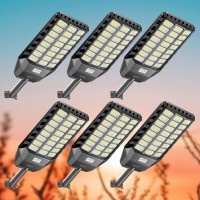 Solar Street Lights Outdoor 5000W Solar Parking Lot Lights 360000 Lumens Solar Powered Street Light Ip66 Waterproof Dusk To Daw