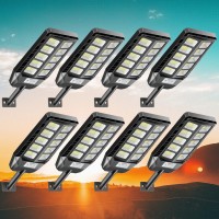 Solar Lights Outdoor For Outside Ip66 Waterproof Solar Street Lights Outdoor 6500K Dusk To Dawn Solar Security Flood Lights Moti