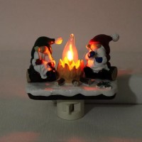 Endvler Christmas Flickering Night Light Christmas Nightlight Plug In Funny Christmas Night Light Indoor Decorations Style05