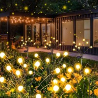 8Pack Solar Garden Lights Upgraded Long Lasting 64 Led Firefly Solar Lights For Outside Waterproof Swaying Solar Powered Ya