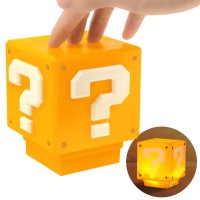 Syryia Super Bros Question Block Night Light Gamer Lamp With Sound Effects For Kids Gift Rechargeable Light Up Decorations For