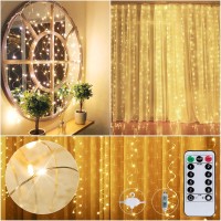 Curtain String Lights 198 Led Window Light With Remote And Hooks Fairy Lights With 8 Lighting Modes Usb Hanging Lights For W