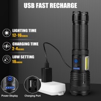 Rechargeable Led Flashlights High Lumens 2 Pack 990000 Lumens Super Bright Flash Light With 7 Modes Cob Light Ipx7 Waterproo